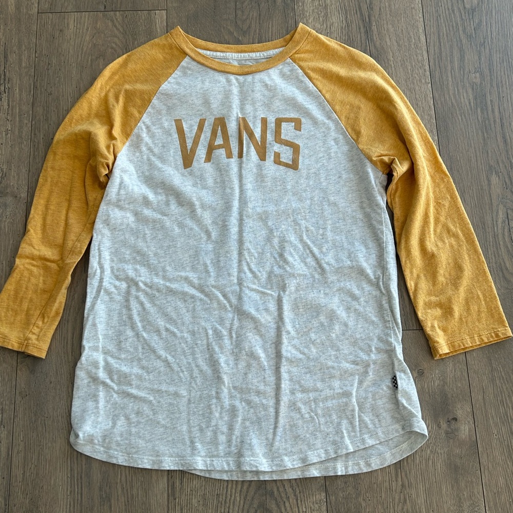 Vans Women's Gray and Gold Raglan Top